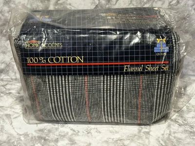 Conjunto de lençóis de flanela listrados Home Accents QUEEN 4 peças 100% algodão - Portugal - Imagem 1 de 4