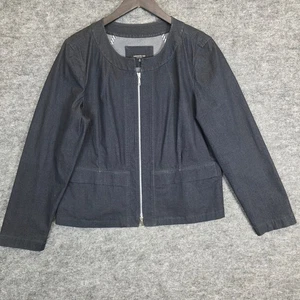 LAFAYETTE 148 NEW YORK Blazer Jacke Damen 18 blau Reißverschluss vorne kragenlos Freizeit - Bild 1 von 10