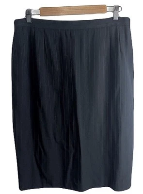 GIORGIO ARMANI LE COLLEZIONI 1° Tessuto Fabric Pinstripe Pencil Skirt Women’s 14 - Image 1 of 4