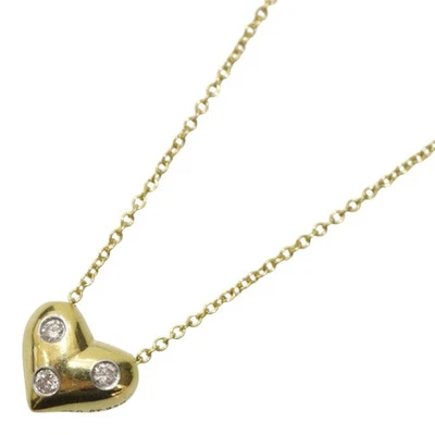 Tiffany & Co. Necklace Diamonds Dot Heart Pendant K18 Yellow Gold Pt950 Platinum - Image 1 of 4