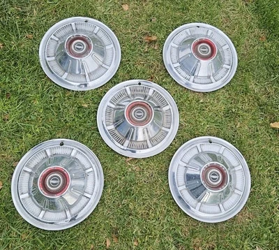 Set of 5 1966-1977 Ford Bronco Truck F100 15" Hubcaps Wheel Covers F150 1972 73 - Image 1 of 4