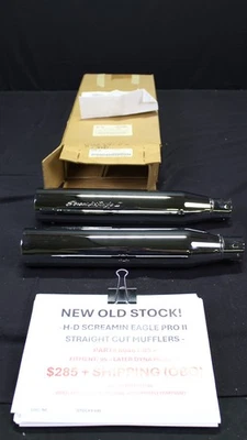 Harley-Davidson Screamin’ Eagle Pro II Straight Cut Mufflers | NOS 80461-05 DYNA - Image 1 of 4