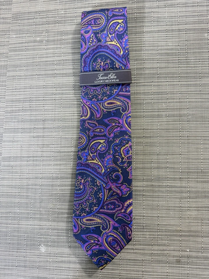 Tasso Elba мужской шелковый галстук «Berry» пейсли / совершенно новый с ярлыками - Изображение 1 из 4