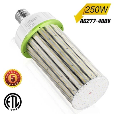 480V 250W LED Corn Bulb Light Industrial Commercial High Bay Lamp 6000K 36500LM - Image 1 of 4