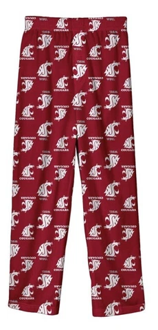 New NWT Washington State Cougars Lounge Pajama Pants Youth Boys Size Small 8 WSU Cover