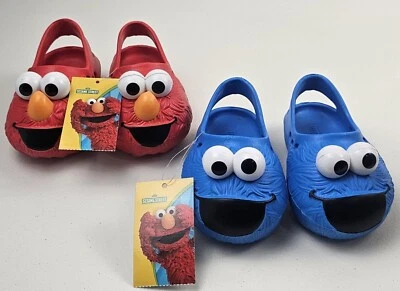 尺寸 3_芝麻街鞋 Elmo 和 Cookie Monster Clogs_两件套 — 第 1/4 张图片