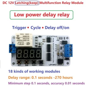 DC 5V 12V 24V Multifunction Latching Relay PLC Cycle Timer Delay Switch Module - Picture 1 of 16