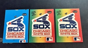 Lote de 3 pegatinas de béisbol vintage del equipo Fleer de Chicago White Sox de los años 80 - Imagen 1 de 2