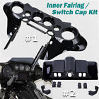 Vivid Black Inner Fairing / Switch Cap Kit For Harley Street Electra Glide 96-13