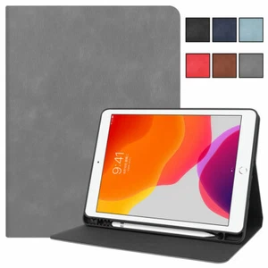 Funda inteligente con soporte de cuero tipo folio con soporte para lápiz para iPad 7 8 9th 10.2"" - Imagen 1 de 55