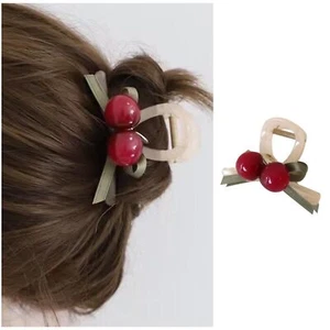 Red Cherry Hair Claw Clip Medium Acrylic Hair Clip Claw Cute Fruit Hair Jaw C... - Picture 1 of 7