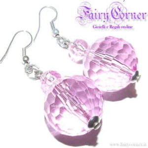 Orecchini donna sfera sfaccettata ROSA - Bild 1 von 2