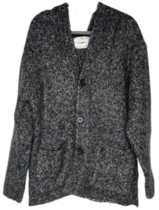 Zara Knit Wear Cardigan Hooded Sweater Collection Gray Speckled Buttons Kids 10 - Picture 1 of 10