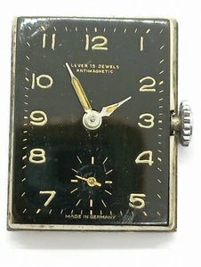 Vintage Rare HANHART Tank Watch Black Dial ALL STAINLESS STEEL WWII Germany READ - Picture 1 of 24