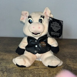 Harley Davidson Sitzsack Plüschtier Stofftier "Rachet" Schwein guter Zustand mit Etikett - Bild 1 von 3
