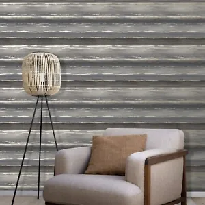 Rasch Elegant Homes Design Horizon Storm Grey Stripes Lines Wallpaper - Picture 1 of 3