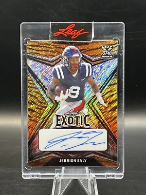 Jerrion Ealy 2022 Leaf Exotic Auto Tiger Stripe /9 XRC Rookie Auto SP RC BA-JE1 - Image 1 of 2