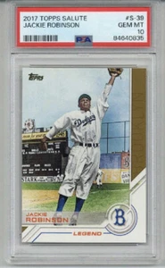 2017 TOPPS SALUTE #S-39 JACKIE ROBINSON BROOKLYN DODGERS PSA 10 LOW POP RARE - Picture 1 of 2