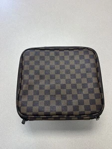 Brown CheckeredProfessional Makeup Box Cosmetic Case With Storage Organizer - Picture 1 of 9