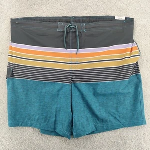 Pantalones cortos de natación George para hombre talla 3XL azul a rayas por encima de la rodilla UPF 50+ secado rápido - Imagen 1 de 7