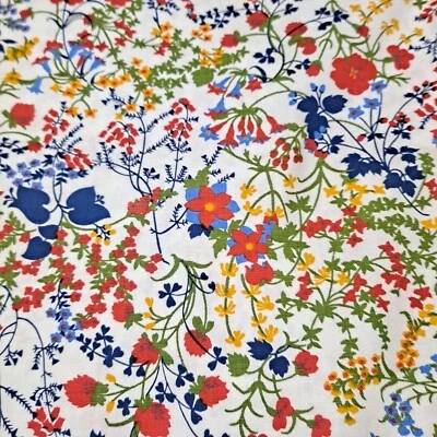 Vintage Calico Floral Cotton Fabric Medium Wt 54" X 45 Concord Fabrics Quilting  - Image 1 of 4