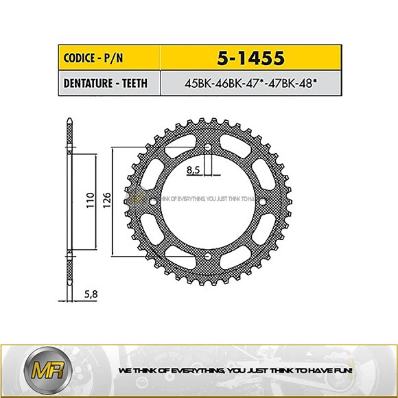 POUR KAWASAKI KX 65 DE 2000 À 2018 COURONNE EN ERGAL NOIR PAS 420 AVEC 46 DENTS Foto 1 de 1