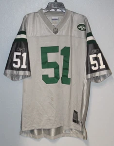 Jonathan Vilma New York Jets Reebok NFL Football Jersey Vintage Retro #51 LARGE - Picture 1 of 5