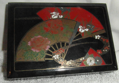 Asiatika: Lackmalerei Deckeldose Made In Japan, Ca.7,5x12x2,5 Cm,gebraucht • 19.90€