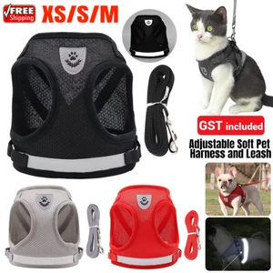 1/2 Kitten Dog Cat Harness and Leash for Walking Adjustable Soft Pet Vest Collar - Picture 1 of 21