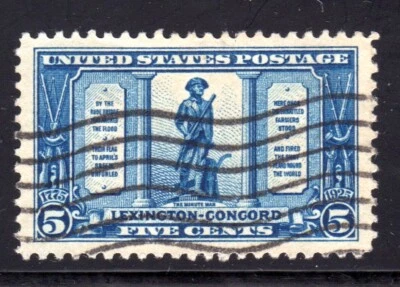 1925 US Scott #619 ~ 5c Lexington Concord ~ VF-XF - Image 1 of 3