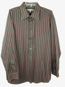 Perry Ellis Portfolio Men's Black Striped Long Sleeve Button Up Shirt Size XXL - Picture 1 of 5
