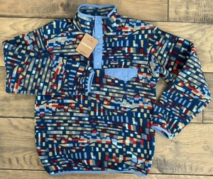 New Patagonia Kids Synchilla Snap-T Pullover Jacket LARGE 12 Yr Boy Blue - Picture 1 of 4