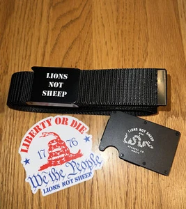 Lions Not Sheep Gürtel schwarz Herren Einheitsgröße verstellbar 51 Zoll & Kartenetui - Bild 1 von 4