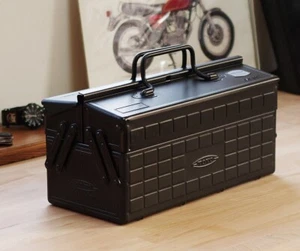 Caja de herramientas Toyo acero 2 cajones ST-350 negro ST-350BK herramientas dos etapas hierro metal - Imagen 1 de 12