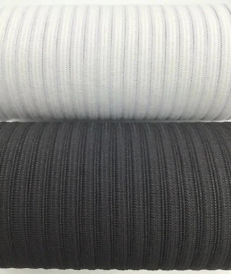 10 YARDS | 1/4” INCH 6MM BLACK OR WHITE ELASTIC | FLAT BAND | BUY 3 GET 1 FREE!! - Image 1 of 4