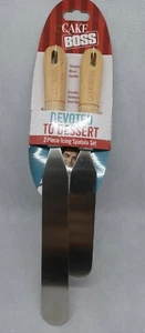 Cake Boss Wooden Tools and Gadgets 8-Inch Stainless Steel Icing Spatula 2 Piece - Picture 1 of 2
