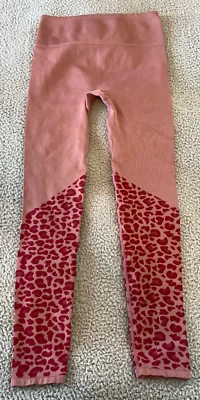 Leggings deportivos atléticos con estampado de animales de guepardo rosa sin marca para mujer S Y2K Foto 1 de 4