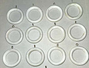 12 anillos de cortina de madera con ojos de tornillo de latón blanco 2 7/8" pulgadas - Imagen 1 de 6
