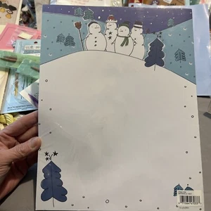 Geographics 47033 SNOWMEN Letterhead Stationary 100 Count - Picture 1 of 4