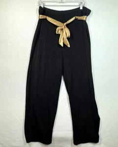 Draper's & Damon Pants Womens X-Large Slinky Pull On Stretch Poly Knit Gold Belt - Picture 1 of 11