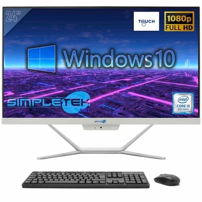 Aio All IN One Touch Screen i5 8 Gen 24 " Windows 10 Pro 8GB 240GB Full HD PC - Image 1 of 4