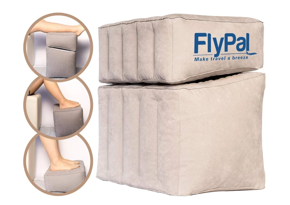 Flypal Comfortable Travel Pillows Inflatable Foot Leg Rest for Car Office and
