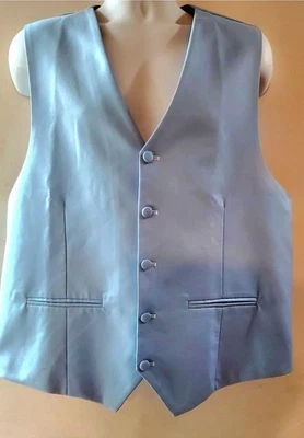 Men's Light Blue  Tuxedo Vest Wedding, Prom Formal Occasion Vest Size 3XL - Image 1 of 4