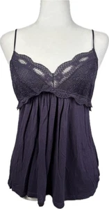Camiseta sin mangas Eberjey para mujer talla MED púrpura encaje sin mangas camisola para dormir ajustable - Imagen 1 de 6