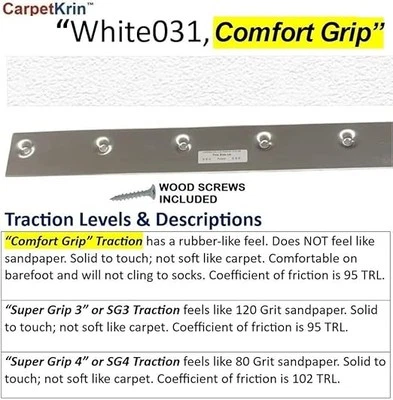 CarpetKrin, Non-slip Nosing for Carpeted Stairs 25x2 inches, x5 Anti-slip Strips - Image 1 of 4