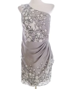 Oasis Size 10 (36) Grey Short Mini Dress Sleeveless Asymmetrical - Picture 1 of 5
