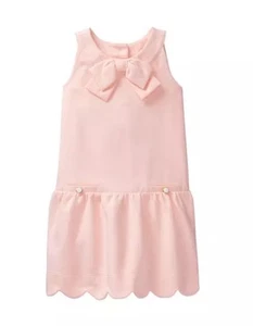 Janie and Jack Scallop Ponte Dress Light Pearl Pink Size 7 - Picture 1 of 9