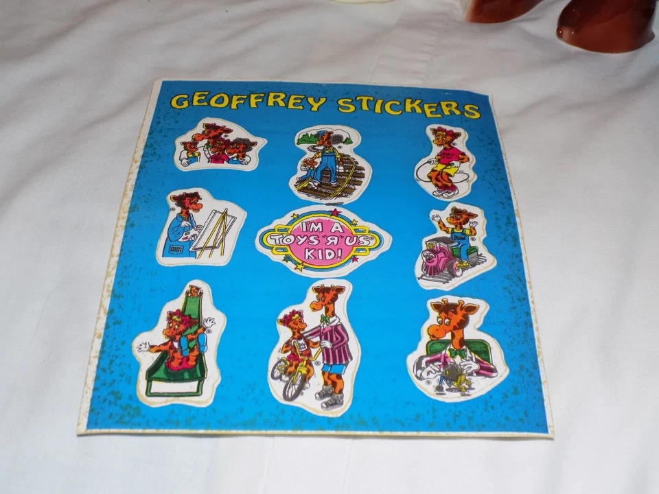 Vintage 1980's Geoffrey Giraffe TOYS R US STICKERS SHEET *Unused* - Image 1 of 1