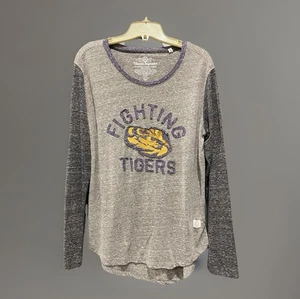 LSU Louisiana State University Fighting Tigers LS T-Shirt sz L Three Square - Picture 1 of 4