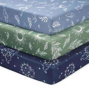 Baby Mini Crib Sheets Boy, Portable 38”x26” Pack and Play Sheets Fitted for P... - Picture 1 of 9